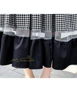 スカート | フレア ロング春物 レディース 春夏 チェック柄 ドッキング リゾート 体型カバー お出かけ 20代30代40代50代 着痩せ 通勤通学 カジュアル