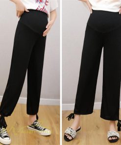 パンツ レギンス | ワイドパンツ 妊婦服 カジュアル レディース 産前 マタニティウェア ゆったり ウエスト調整 大きいサイズ 無地 ママ 夏 春 ストレッチ マタニティパンツ 9分丈