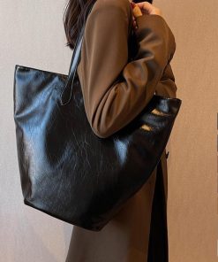 トートバッグ | PUレザー大容量 レトロ