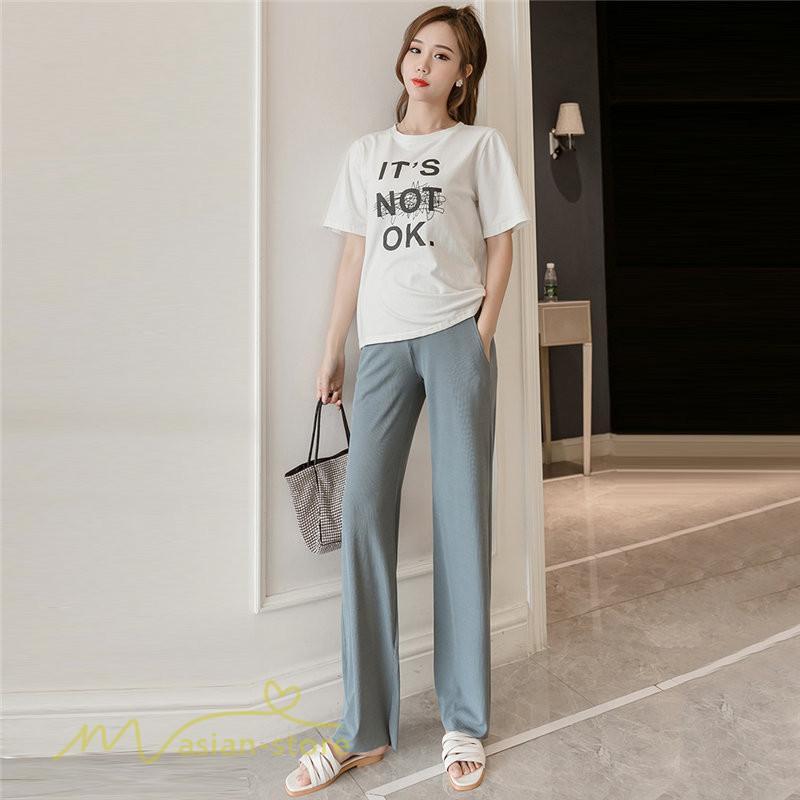 パンツ レギンス | マタニティ パンツ マタニティパンツ 着痩せ ワイドパンツ 無地 薄手 春 夏 秋 カジュアル 無地 妊婦 お出かけ きれいめ ウエスト調整 妊婦服 柔らか おしゃれ