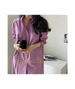 マキシ | シャツ シャツワンピ ワンピース ロング マキシ丈 シャツ 前開き 長袖 シャツ ひざ下丈 大きいサイズ アウター ワンピース 無地 体型カバー 20代30代40代50代