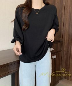 tシャツ・カットソー | 7分袖Tシャツ レディース Tシャツ 夏服 秋物 夏秋物 トップス 夏秋服 パフスリーブ ゆったり 無地 丸首 秋コーデ 春夏秋 可愛い 20代30代 40代50代 夏コーデ