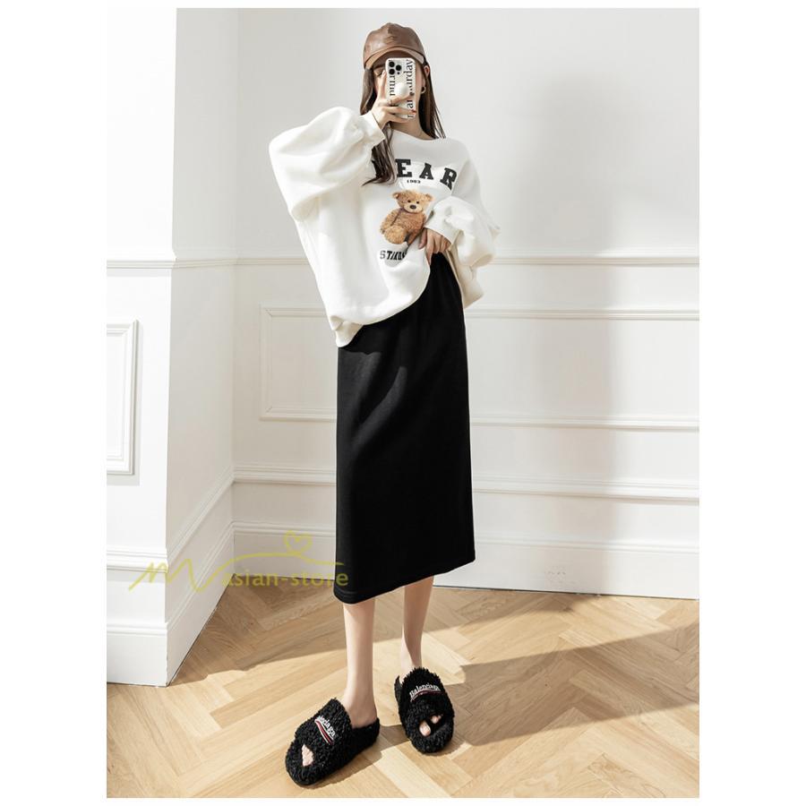 スカート | レディース 無地 カジュアル ひざ下丈 きれいめ 秋冬コーデ エレガント 通勤 通学 20代 Aライン40代 30代 ウエストゴム 50代 ゆったり