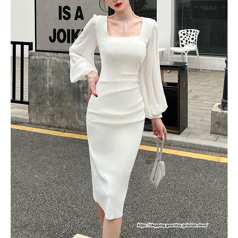 タイト | ワンピースタイトワンピース長袖 上品 セクシー高級感 ワンピース タイトワンピース ヒップアップ スリム 美ライン シルエット お呼ばれ エレガント