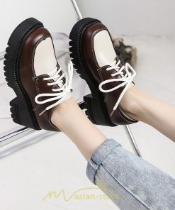 ローファー | 厚底 レディース 編み上げ 学生 通勤 通園 通学 靴 入学 スクール ハロウィン 学園祭 コスプレ 痛くない 疲れにくい 柔らかい 10代20代30代40代