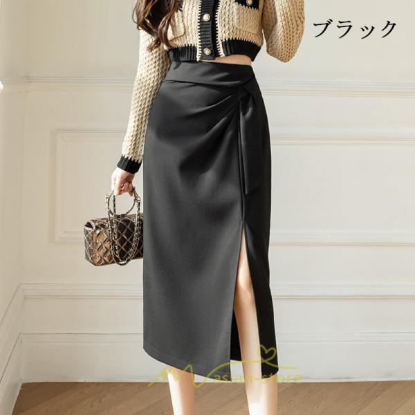 スカート | レディース ロング ミモレ丈 大人 スリット 秋冬 ロング丈 Aライン ハイウエスト 秋冬 無地 着痩せ お出かけ 2022 暖か 通勤 お呼ばれ フェミニン