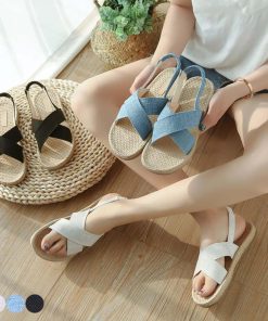 サンダル | ビーチ ローヒール 春夏 靴 フラット レディース ぺたんこ パンプス ミュール