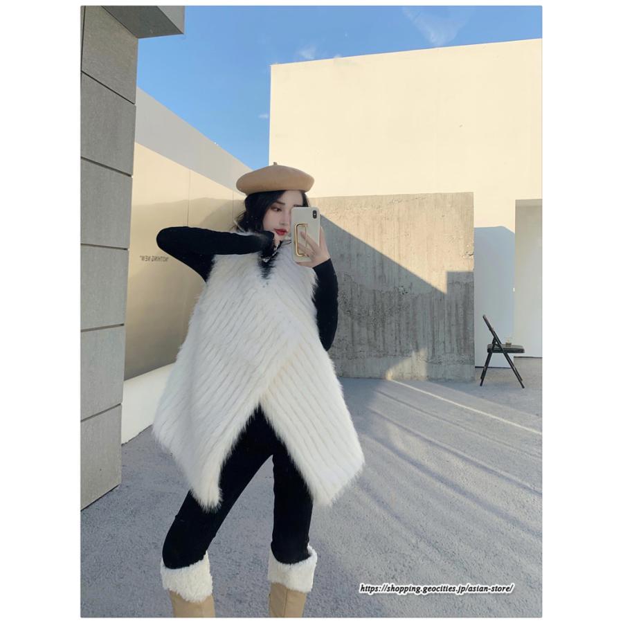 ベスト | ボリュームフェイクファーファー毛皮レディース 冬 フェイクファー 毛皮コート アウター ノースリーブ ふわふわ 前開き 秋冬 ジレ