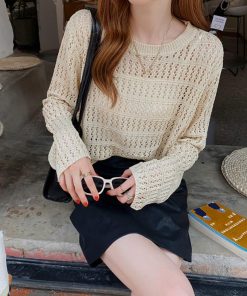 透かし編みトップス | 透かし編みニットレディースメッシュニット