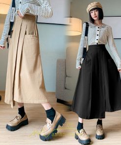 スカート | 綿秋 Aラインロングレディース 秋物 ボトムス 秋服 無地 体型カバー 30代通学通勤 おしゃれ感 大人 40代50代