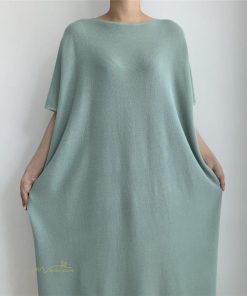 マキシ | ワンピース 夏 春 レディース 半袖 カジュアル 30代 20代 ロング かわいい 無地 5分袖 ゆるシルエット 体型カバー ビッグシルエット カジュアル