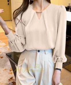 シャツ・ブラウス | ブラウス レディース きれいめ 40代 春夏秋新作 オシャレシフォンブラウス Vネックシャツ パフスリーブ 長袖トップス 通勤OL 大人 シャツ30代 ゆったり 50代