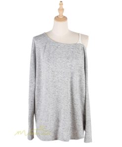 ｔシャツ・カットソー | 長袖Tシャツ レディース 秋物 フェイクTシャツ 切り替え カットソー ロングｔ 無地 肩出し ゆったり キャミソールTシャツ 長袖 Tシャツ 大きいサイズ 女性