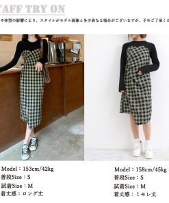 ワンピース | ドッキングチェック柄 長袖