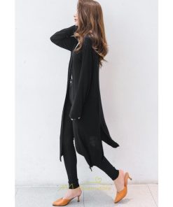 カーディガン | 春物 レディース 無地 カットソー ライトアウター ロング羽織り スリム グレー フェミニン 長袖 柔らか 女の子 20代30代