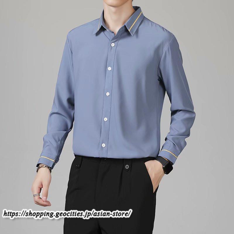 シャツ | 長袖メンズ ビジネス フォーマル オフィス 仕事 春 夏 秋 冬 カジュアル ビジネスシンプル 長袖 トップス 大きいサイズ メンズトップス