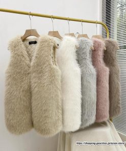 ベスト | ボリュームフェイクファーファー毛皮レディース 冬 フェイクファー 毛皮コート アウター ノースリーブ ふわふわ ジレ 秋冬 前開き