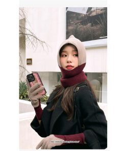 レディース | ニット帽 目出し帽 フェイスマスク ウール 女子ニットキャップ 女性用スキー帽子 耳カバー あったか 防寒対策 冬 2022新作　