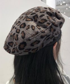 ベレー帽 | 起毛 レオパード柄 秋冬