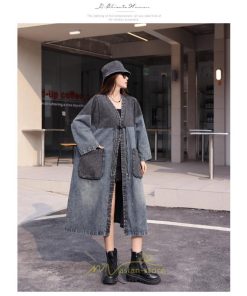 オーバーオール サロペット | デニム コート レディース ロングコート アウター 春夏 20代 30代 40代 フード付き カジュアル スプリングコート 通勤 大きいサイズ 大きいサイズ