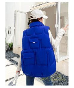 ベスト | ダウンレディース スタンドネック 中綿ノースリーブ ダウン シンプル 秋冬コーデ 50代 40代 新作 中綿 30代 20代 冬服 大きいサイズ ポケット