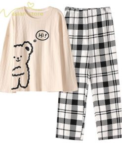 パジャマ　ルームウェア | ルームウェア パジャマ レディース 長袖 春秋 長袖 長ズボン 上下セット セットアップ 寝巻き 部屋着 ナイトウェア ズボン Tシャツ かわいい ボトムス 柔らかい