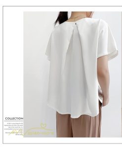 ｔシャツ・カットソー | Tシャツ レディース 半袖 カットソー ブラウス 着痩せ 無地 半袖Tシャツ クルーネック フリーサイズ 40代 可愛い 柔らか 通勤 通学 30代 着回し 20代 トップス