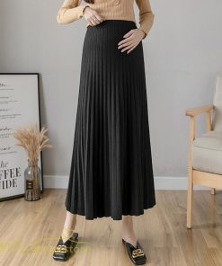 スカート | マタニティプリーツ レディース 秋 冬 コーデ Aライン 可愛い 妊婦服 産前 産後 ウエスト調整 上品 マタニティウェア ロング丈 体型カバー