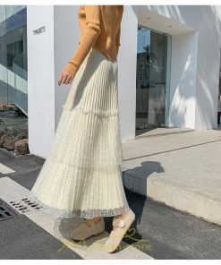 スカート | プリーツレディース ロング丈 マキシ 黒 グレー ベージュ ニット Aライン 秋冬コーデ 秋冬物 お出かけ デート 新着 普段着 旅行 女子会 新作 お呼ばれ