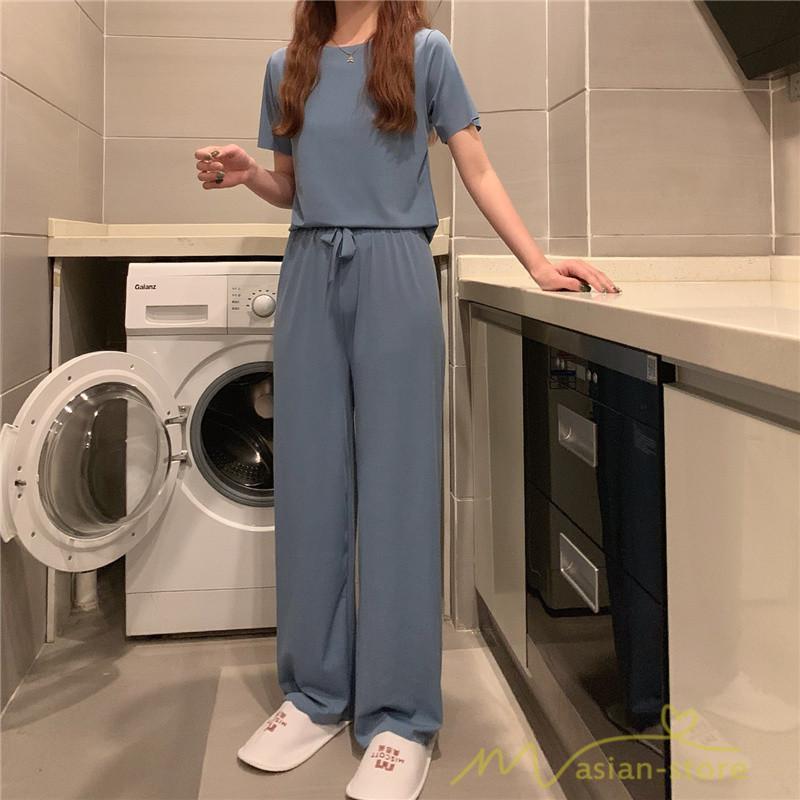 パジャマ ルームウェア | パジャマ レディース 夏 半袖 ルームウェア 涼しい 部屋着 ナイトウェア 寝間着 上下セット 薄手パジャマ 柔らかく軽い薄手の快適Tシャツパジャマ 部屋着