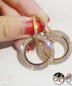 その他アクセサリー | キラキラピアス 痛くない ビジュー レディース リングピアス 華奢 サークルピアス