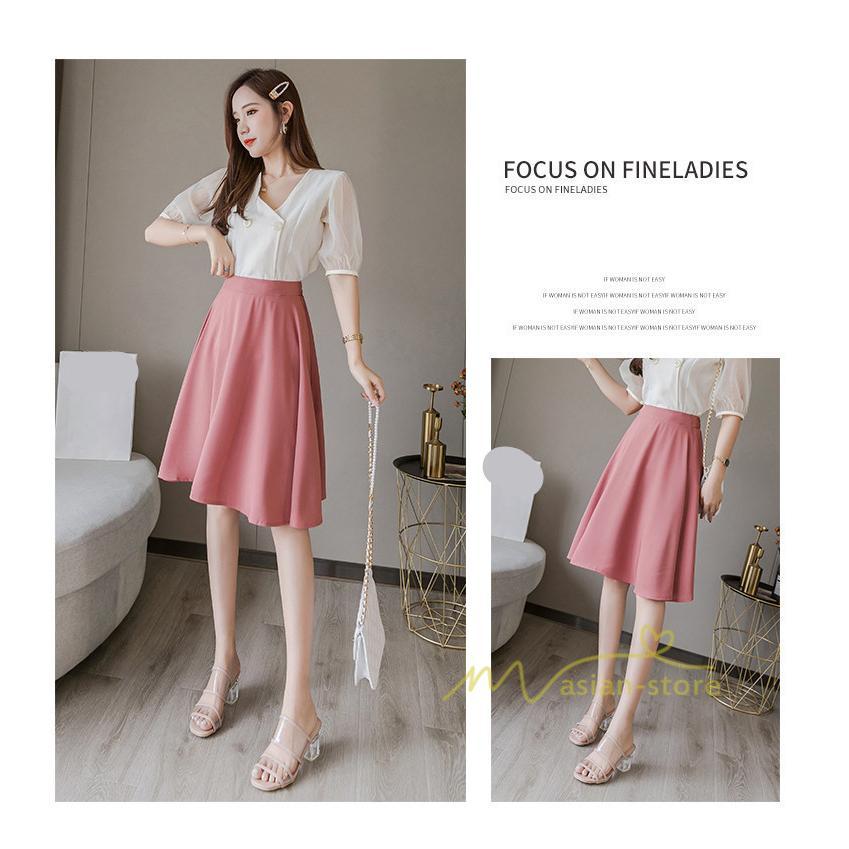 スカート | 膝丈 春秋 無地 フレアレディース ミディアム丈 ペンシルミモレ 黒 大人 20代 30代 40代 上品 OL エレガント 母 ママ