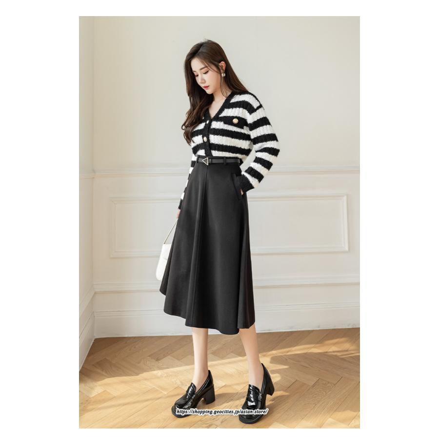 スカート | ロング レディース ロングフレア冬 ミモレ丈 暖かい ボトムス ロング丈 膝下 30代 40代 50代 通勤 ラシャ 暖か 通学 2022年秋冬