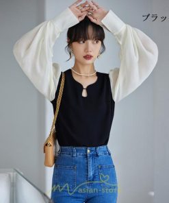 シャツ・ブラウス | ブラウス シャツ レディース 40代 上品 ブラウス きれいめ 通勤 OL ビジネス ゆったり 黒 白 トップス 30代 50代 20代 カジュアル 着痩せ　 切り替え