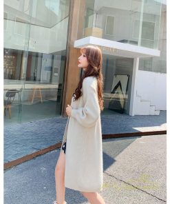 カーディガン | ニットレディース 羽織り ロング丈 パフスリーブ 秋冬 ゆったり ロングニット アウター 20代30代 膝丈 大人 ニットアウター