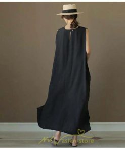 マキシ | 夏ワンピース リネンワンピース レディース ワンピ ロングワンピース 体型カバー 50代 40代 30代 20代 可愛い 夏 大人 ノースリーブ 無地 春 涼しい
