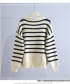 ニット・セーター | ニット カットソー セーター レディース トップス 秋冬 春 長袖 ニットセーター ボーダー ポロカラー プルオーバー 春秋 柔らかい 通学 ニットトップス 通勤
