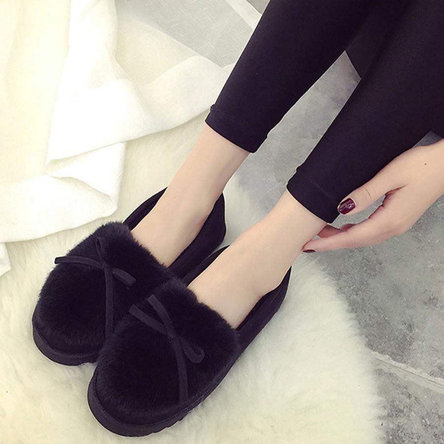 パンプス | 秋冬 レディース 痛くない パンプス ムートン ボア ぺたんこ