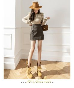 スカート | レディース ミニインパンツ 合皮 ミニ韓国ファッション 脚長 かわいい おしゃれ ミニスカ レザーセクシー 秋冬 おしゃれ