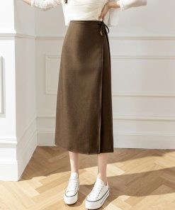 ロングスカート | ラップロングスカートスリット巻きスカート