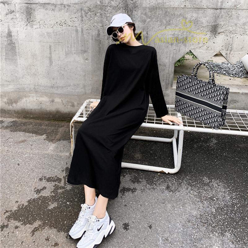 マキシ | ワンピース 半袖 長袖 レディース 秋物 夏服 Tシャツワンピース ロングTシャツ ミモレ丈 五分袖 ルームウェア 20代30代40代 ロングワンピース ストレート