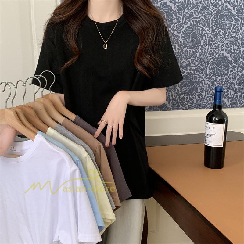 tシャツ・カットソー | Tシャツ カットソー トップス レディース 半袖 無地 春夏新作 オフィス おしゃれ クルーネック シンプル コーデ きれいめ 着痩せ 快適 20代30代40代50代 着回し