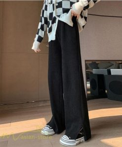 パンツ レギンス | パンツ マタニティウェア レディース マタニティパンツ ウエスト調整 着痩せ ゆったり ウエストゴム 裾口スリット ワイドパンツ 無地 秋 春 夏 きれいめ 上品