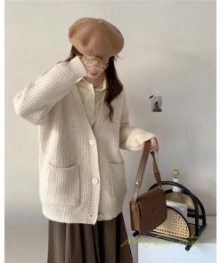 カーディガン | ニットフロントボタン レディース 2way 羽織り 秋冬 アウター ニットアウター セーター 長袖 トップス 通学通勤 20代30代 ゆったり ポケット