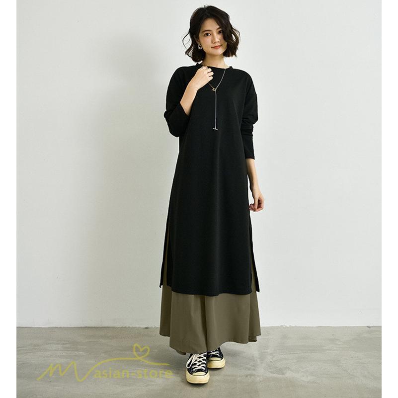 セットアップ | ワンピース 秋スカート レディース 秋物 ロングワンピース ロングスカート フリーサイズ 2点セット 着回し ウエストゴム 可愛い ゆったり 無地