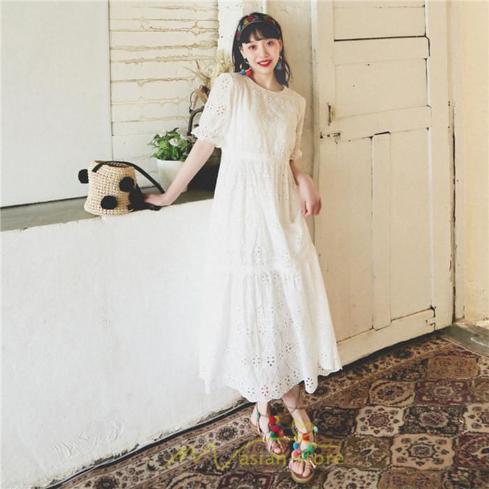 マキシ | ワンピース 夏 レース 半袖 ロングワンピ ワンピ ロング丈ワンピース ロングワンピース 無地 可愛い ナチュラル きれいめ 外出 大人 お出かけ かわいい 着痩せ