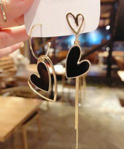 その他アクセサリー | ジュエリー 可愛い アクセサリー お呼ばれ きれいめ 韓国風 アシンメトリー 左右非対称 ハートピアス レディース 揺れる