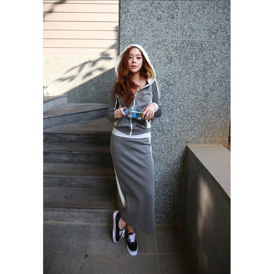 パーカー | 部分即日発送セットアップスウェットパーカースカート レディース タイトスカート トレンド フード付き大人無地体型カバー ロングスカート パーカ