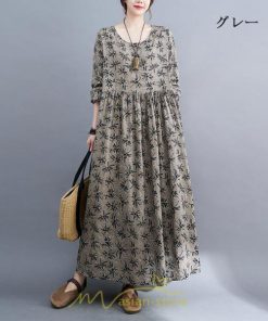 マキシ | ロングワンピース 大きいサイズ レディース  緑 灰色 細見え 着痩せ 美シルエット セクシー 女子力 トレンド 女子 大人 体型カバー 海外セレブ ぽっちゃり 花柄