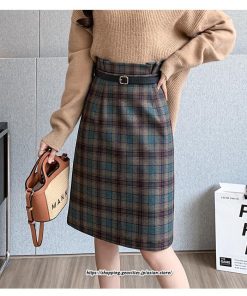 スカート | ミモレ丈 ひざ丈 レディース チェック柄 体型カバー 着痩せ Aライン ハイウエスト 上品 2022新作 通勤 秋冬コーデ オシャレ 韓国風 キレイめ